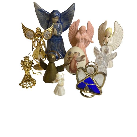 Lot of 10 Collectible Angel Figurines Tabletop Assorted 1.5"-5.5" - Picture 3 of 8